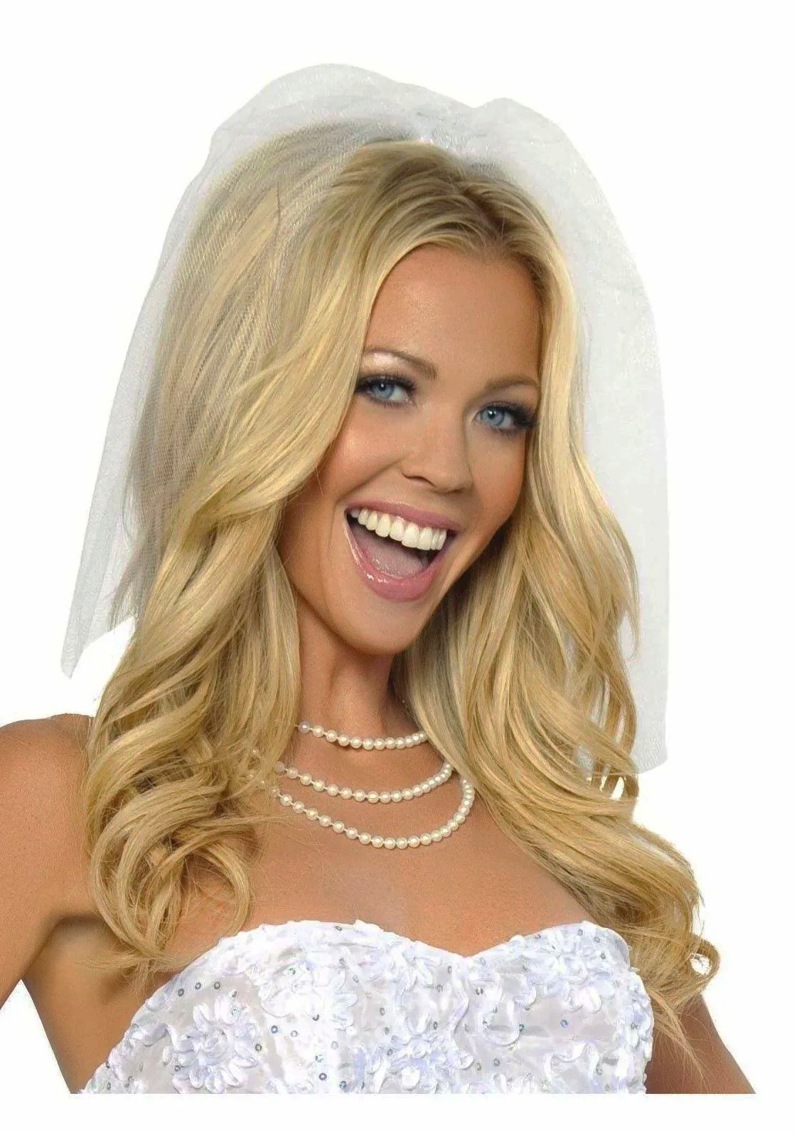 Elegant 18 Inch White Costume Veil with Satin Bow - ROMA IS-H 4293 bridal accessory showcasing a stylish and luxurious white costume veil perfect for brides.