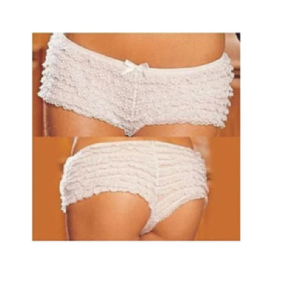 Shirley of Hollywood IS-6009 Sexy, Lacy Boy Short, Black, White, OS IS-Shirley of Hollywood