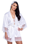 Stunning Forever Yours Robe with romantic Lace heart embroidery & charmeuse satin-lingerie-Roma-SatinBoutique