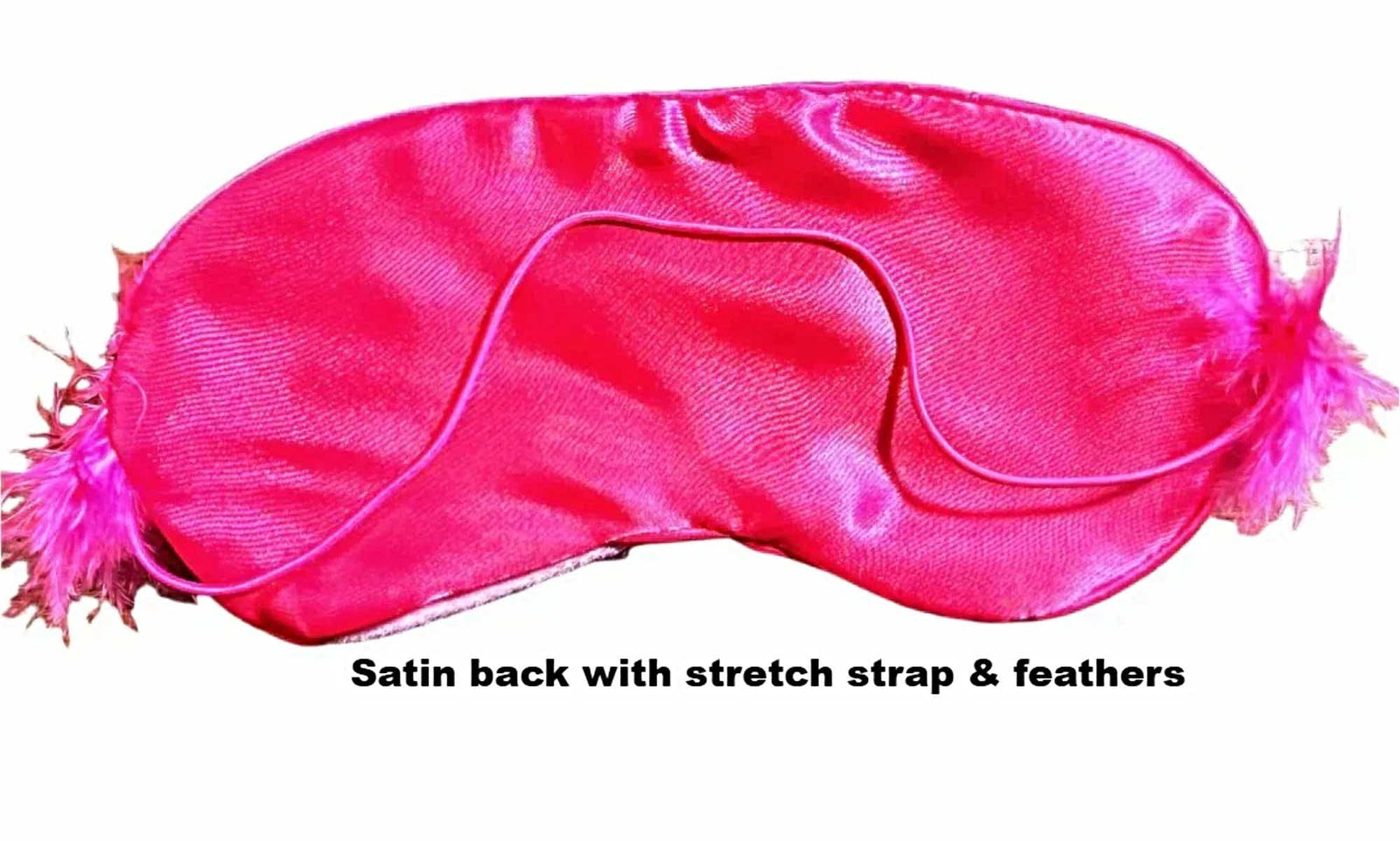 Shirley of Hollywood IS-1519 Valentine Hearts Sleep Mask satin back with feathers - Sleep mask