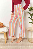Double Take Striped Smocked Waist Pants with Pockets-Trendsi-SatinBoutique