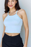 Ninexis Everyday Staple Soft Modal Short Strap Ribbed Tank Top in Blue-Trendsi-SatinBoutique