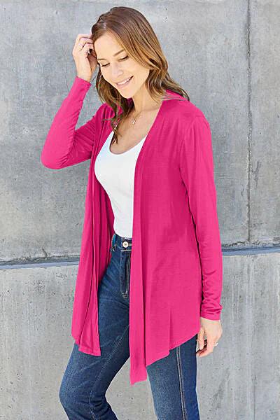 Luxury Open Front Cover Up - Basic Bae Long Sleeve Sheer Layering Essential Trendsi