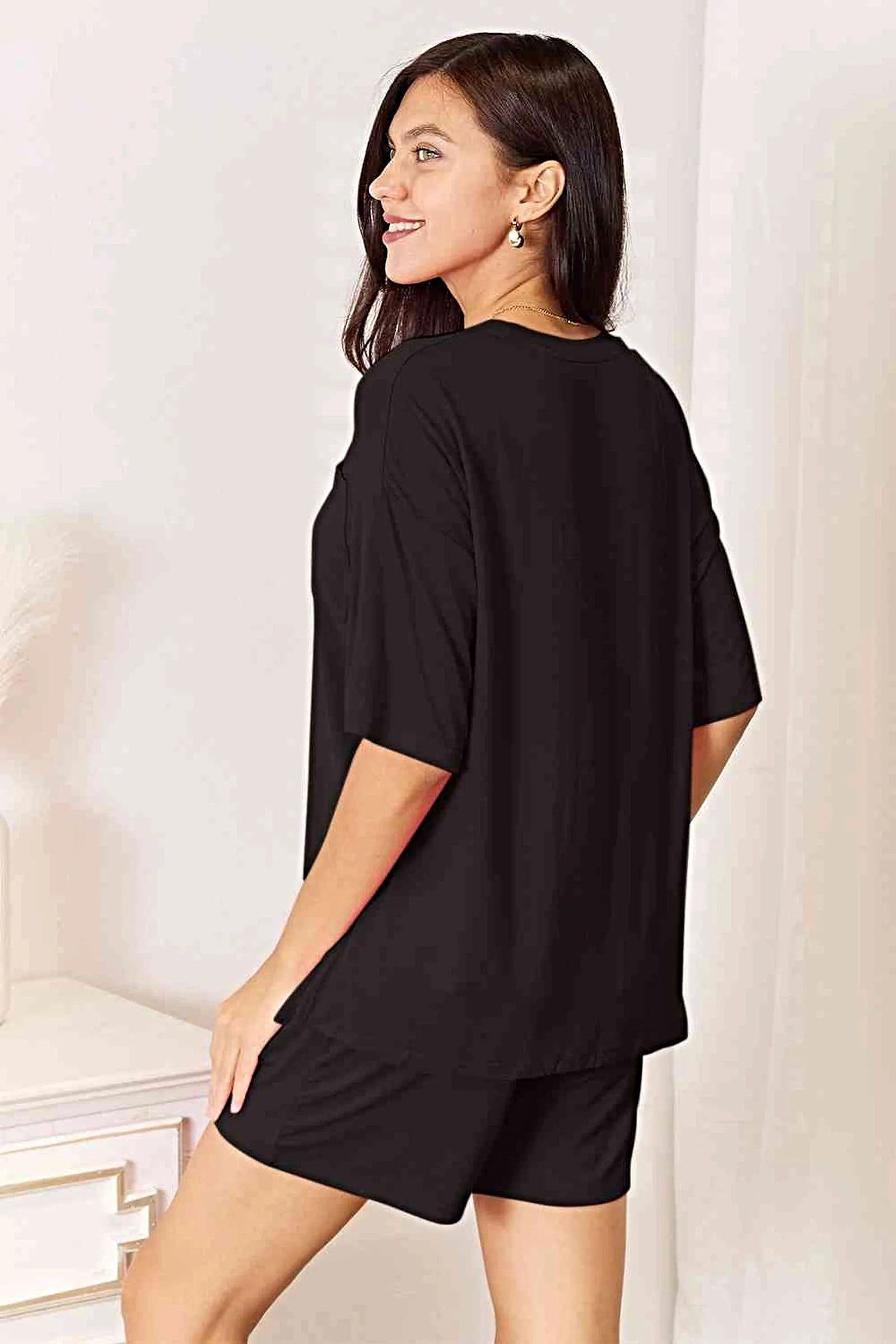 Comfortable Summer Outfit: 2-Piece Soft Rayon Half Sleeve Top and Shorts Set by Trendsi Trendsi