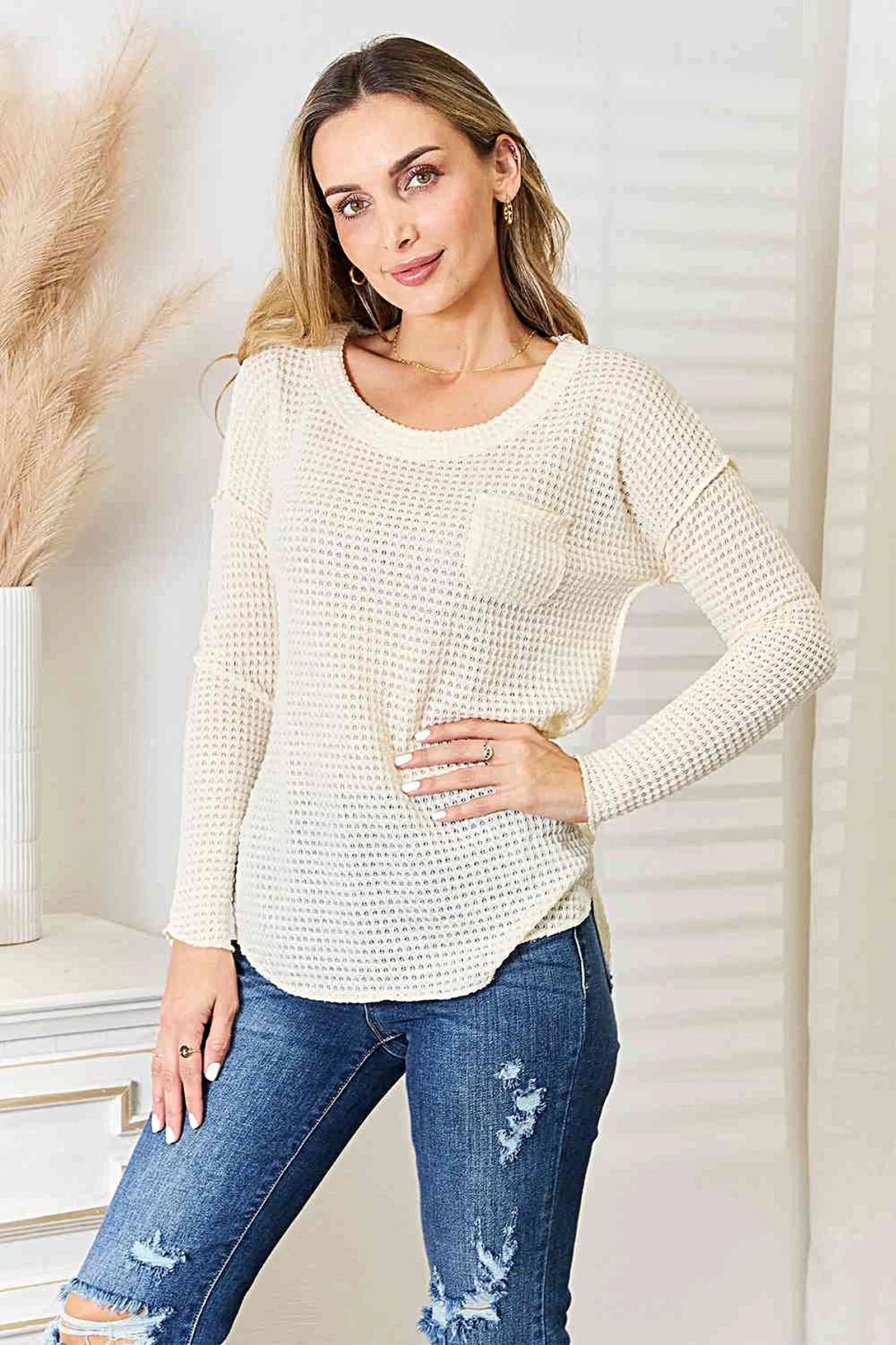 Culture Code Full Size Scoop Neck Patch Pocket Top, Also Plus sizes -