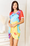Double Take Tie-Dye V-Neck Twisted Dress-Trendsi-Multicolor-S-SatinBoutique