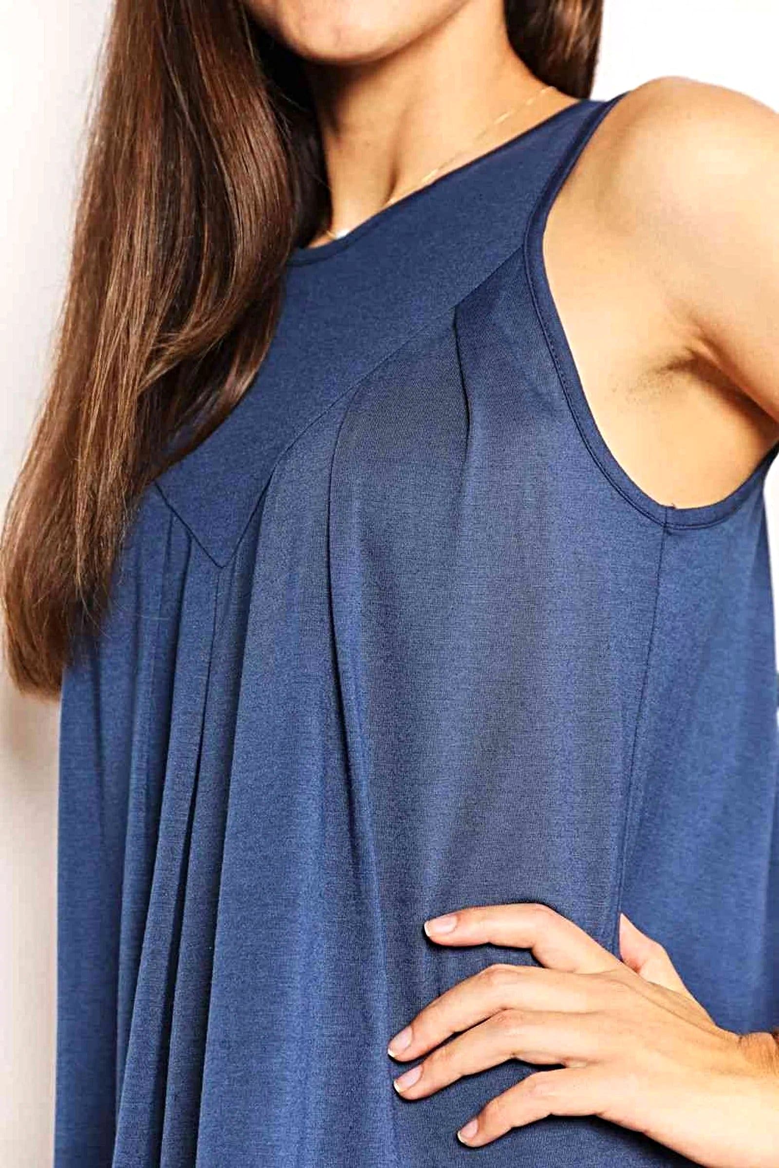 Double Take Round Neck Sleeveless Mini Dress -