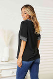 Double Take Embroidered Notched Neck Top-Trendsi-SatinBoutique