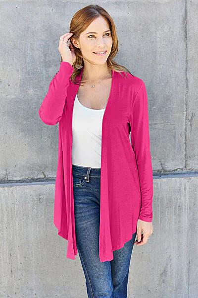 Luxury Open Front Cover Up - Basic Bae Long Sleeve Sheer Layering Essential Trendsi