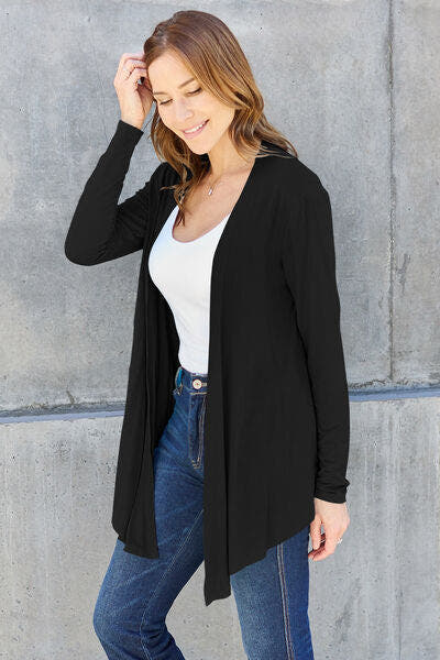 Luxury Open Front Cover Up - Basic Bae Long Sleeve Sheer Layering Essential Trendsi