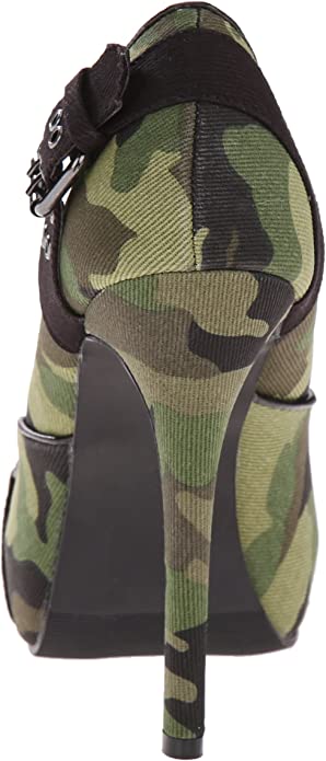 Camo High Heel Shoes - Ellie Shoes 423-PFC Women's 4" Open Toe Pump in Camo/Black Ellie Shoes