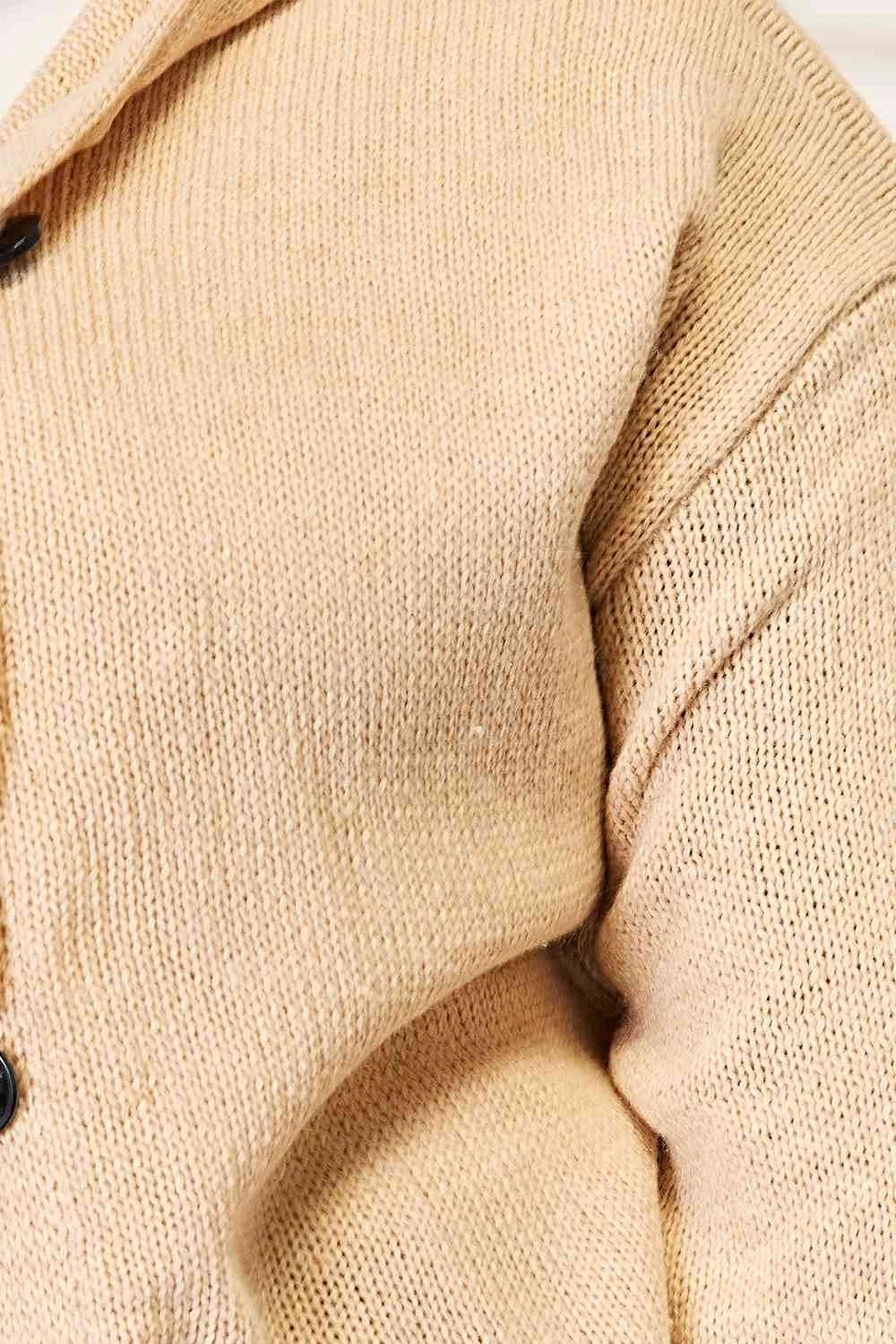 Stylish Woven Right Long Sleeve Hooded Sweater with Button-Down Design for Cozy Comfort Trendsi