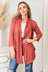 Culture Code Full Size Open Front Cardigan-Trendsi-Coral-S-SatinBoutique