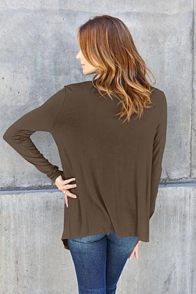 Luxury Open Front Cover Up - Basic Bae Long Sleeve Sheer Layering Essential Trendsi