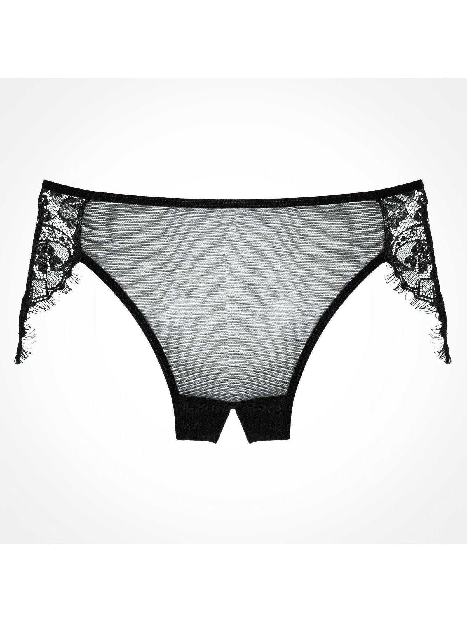 lavish & lacen Dreamy crotchless mesh panty in Black - Panty