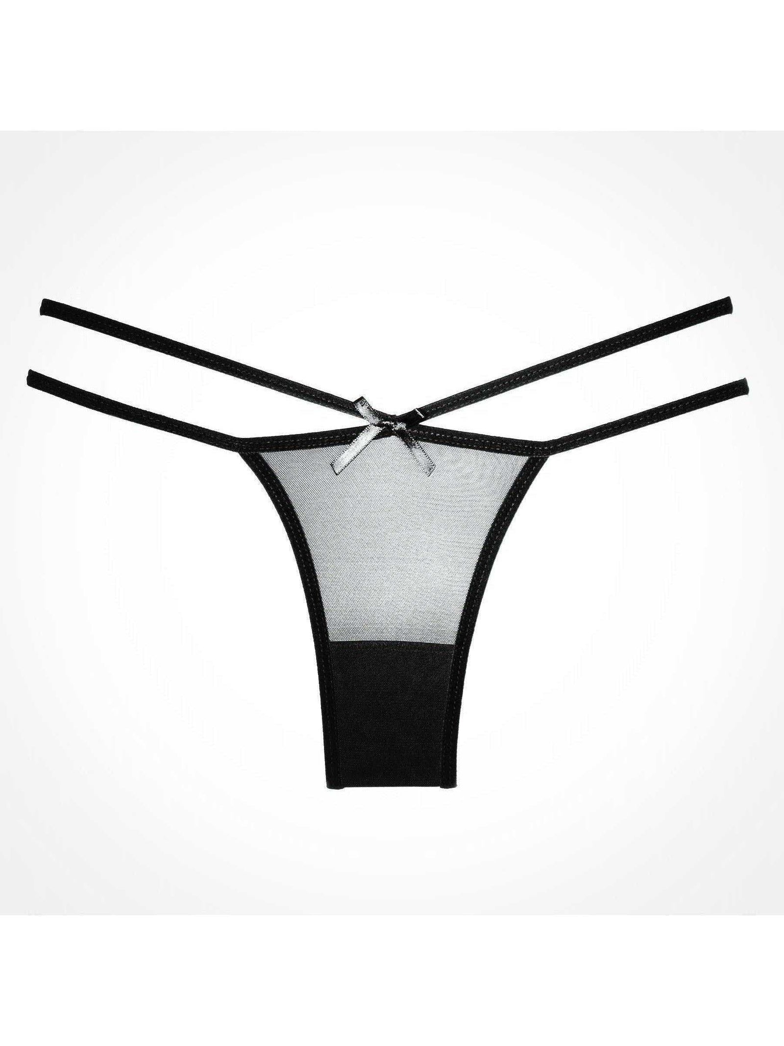 Naughty Vanilla Panty, Deliciously cheeky sheer panty with dainty hip-hugging bands - Panty