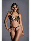Adore A1114B The Flame…Strappy Lace Bra & Thong Set-Pixie G-String with lace front panel-Allure Lingerie-Black-O/S-SatinBoutique