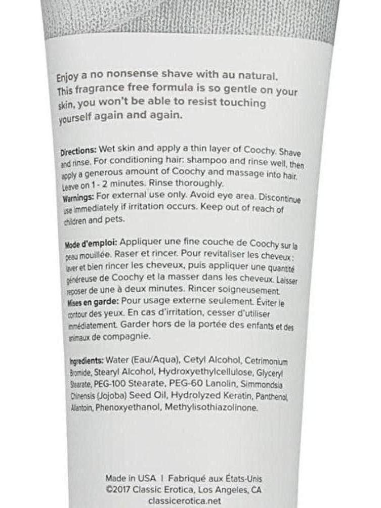 Coochy Shave Cream - 12.5 oz Au Natural | Gentle Shaving Cream for Sensitive Skin Eldorado