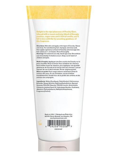 COOCHY Peach Scented Shave Cream - 7.2 Oz, Smooth & Moisturizing Shaving Luxury Eldorado