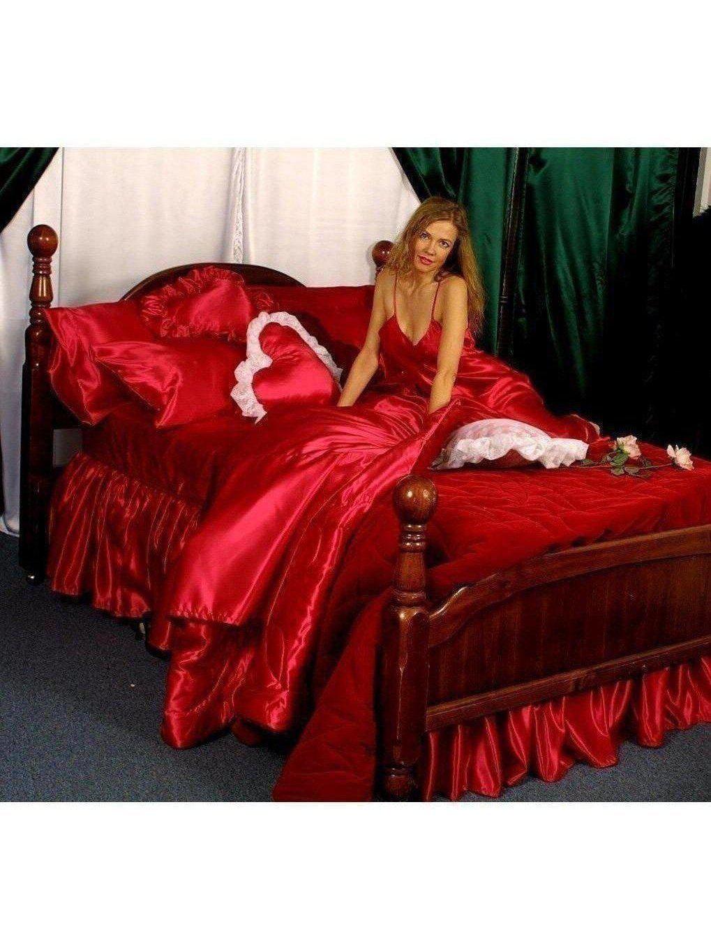 Luxury Bridal Satin Sheet Sets in Shiny Nouveau Polyester - Twin, XL Twin & Split King Sizes Satin Boutique