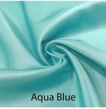 Custom made FLAT SHEET of Lingerie Satin, King, Cal King-BEDDING-Satin Boutique-Aqua Blue-King-SatinBoutique