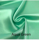 Custom made FLAT SHEET of Lingerie Satin, King, Cal King-BEDDING-Satin Boutique-Aqua Green-King-SatinBoutique