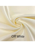 Custom made FLAT SHEET of Lingerie Satin, King, Cal King-BEDDING-Satin Boutique-Off White-King-SatinBoutique