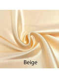 Custom made FLAT SHEET of Lingerie Satin, Queen, Full-BEDDING-Satin Boutique-Beige-Queen-SatinBoutique