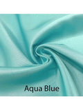 Custom made FLAT SHEET of Lingerie Satin, Twin, and Twin XL-BEDDING-Satin Boutique-Aqua Blue-Twin-SatinBoutique