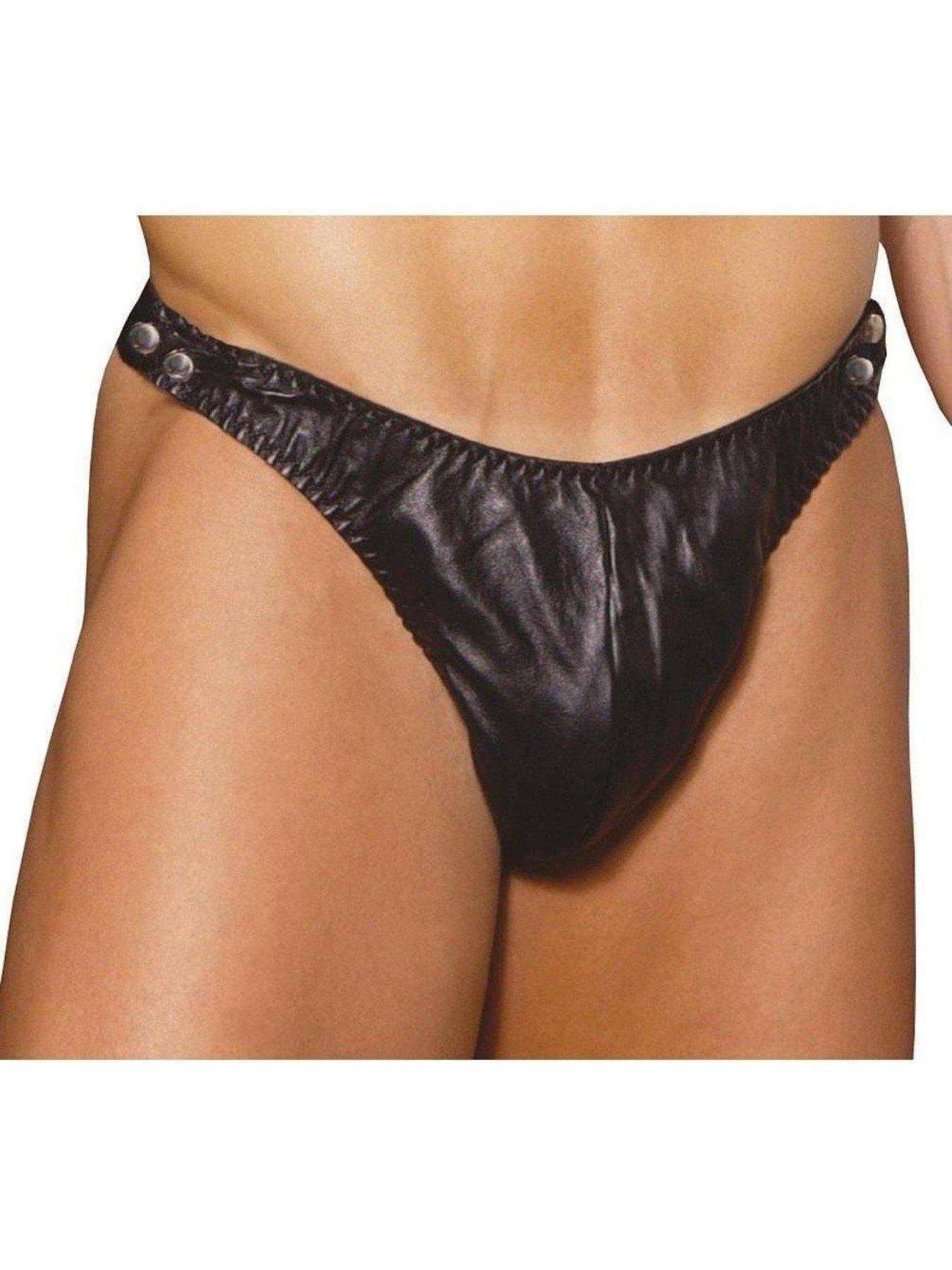 Elegant Moments L9139-L9139X Men's Leather Thong with Side Straps Elegant Moments