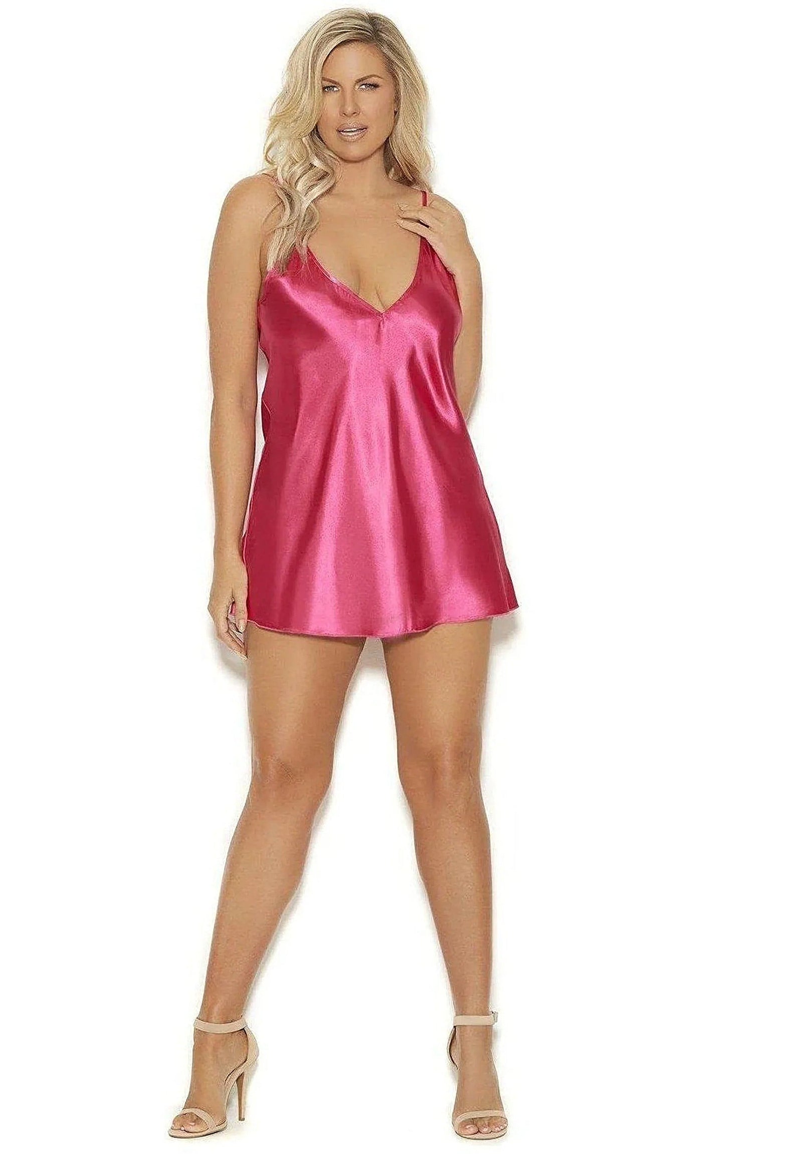 Elegant Moments 11023X Charmeuse Chemise for Women - Adjustable V-Neck & Luxurious Style in 5 Colors - Chemise