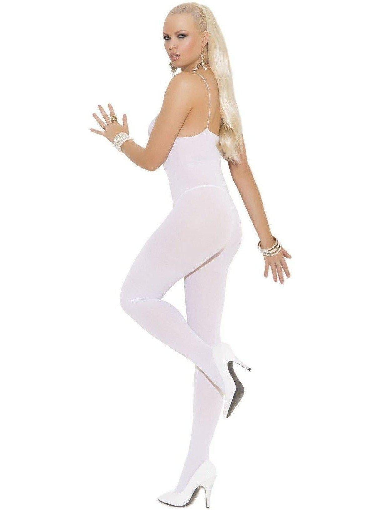 Angelic Opaque Bodystocking spaghetti straps and open crotch, Also in Plus size Elegant Moments