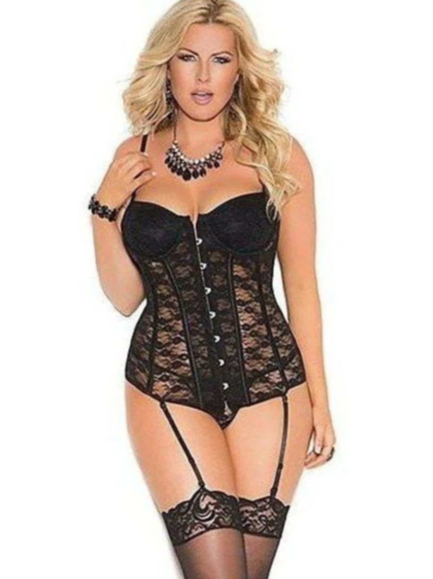 Elegant Moments 4140X Lace bustier with underwire cups - Bustier