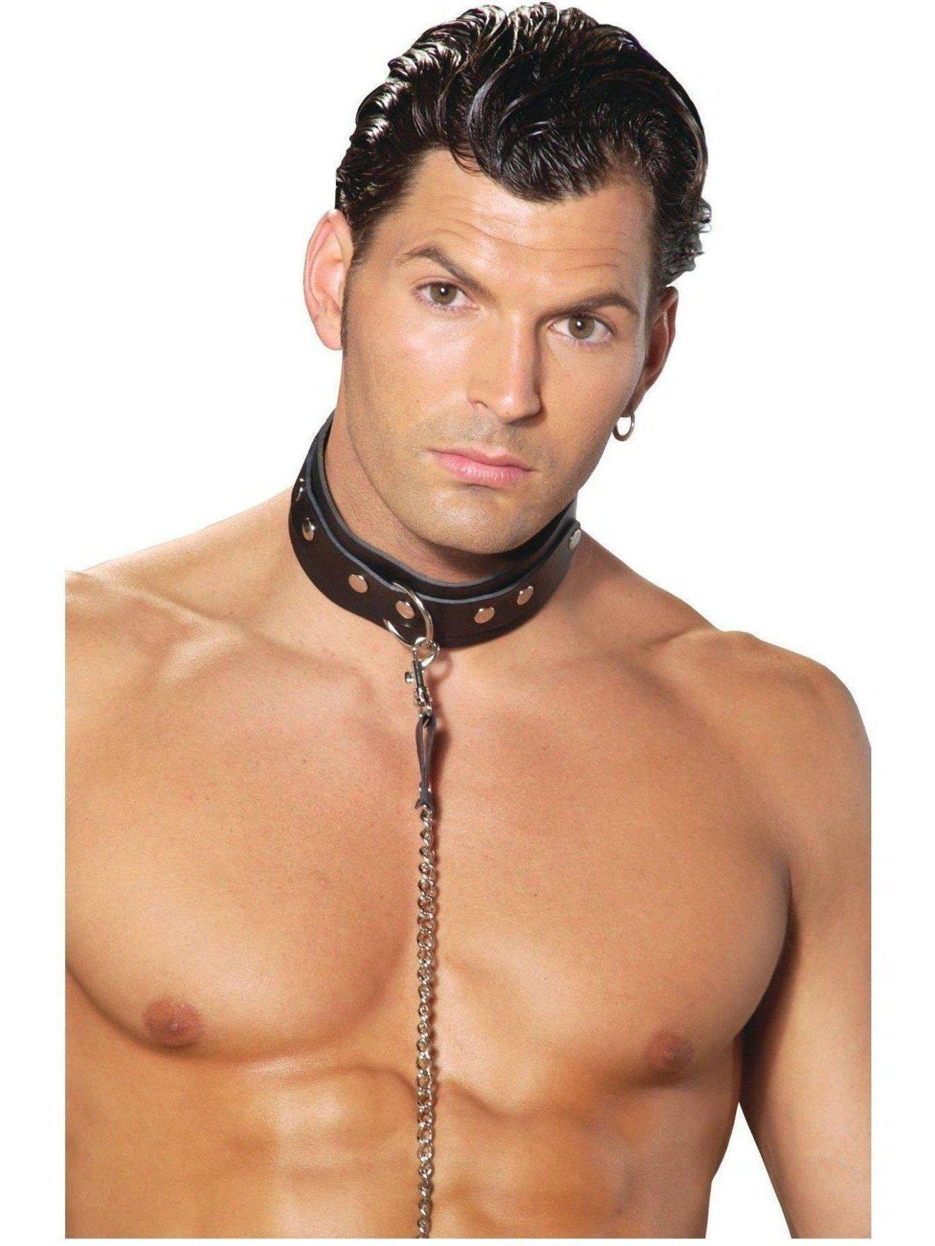 Elegant Moments L9150 Leather collar with O ring detail Elegant Moments