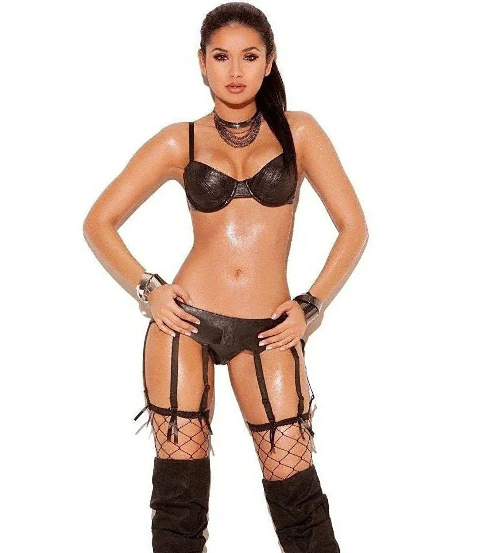 Elegant Moments EM-L9170 Leather Garter belt with 8 straps also plus size Elegant Moments, Leather