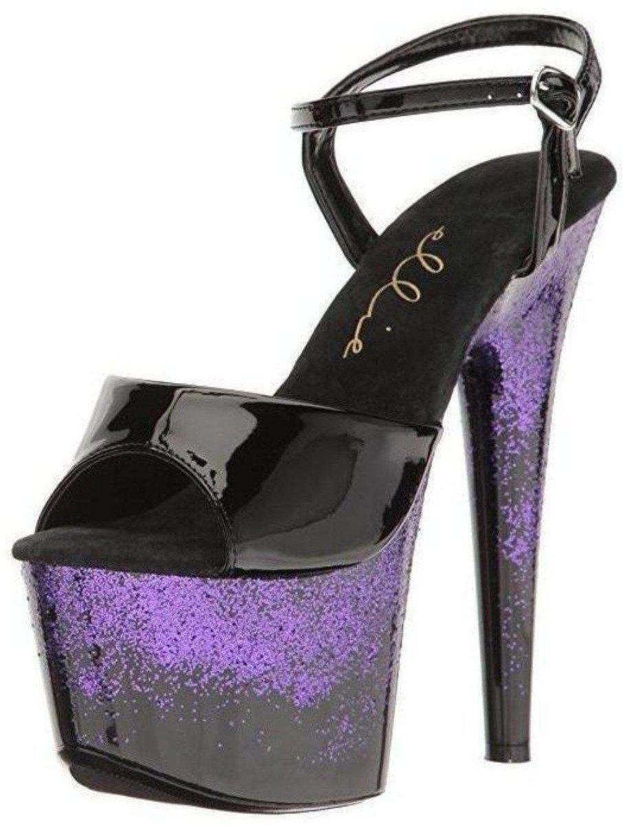 Elegant Women's Mules - Ellie 709-CARI 7" Pointed Stiletto Mule in Gold, Purple, Silver Ellie Shoes
