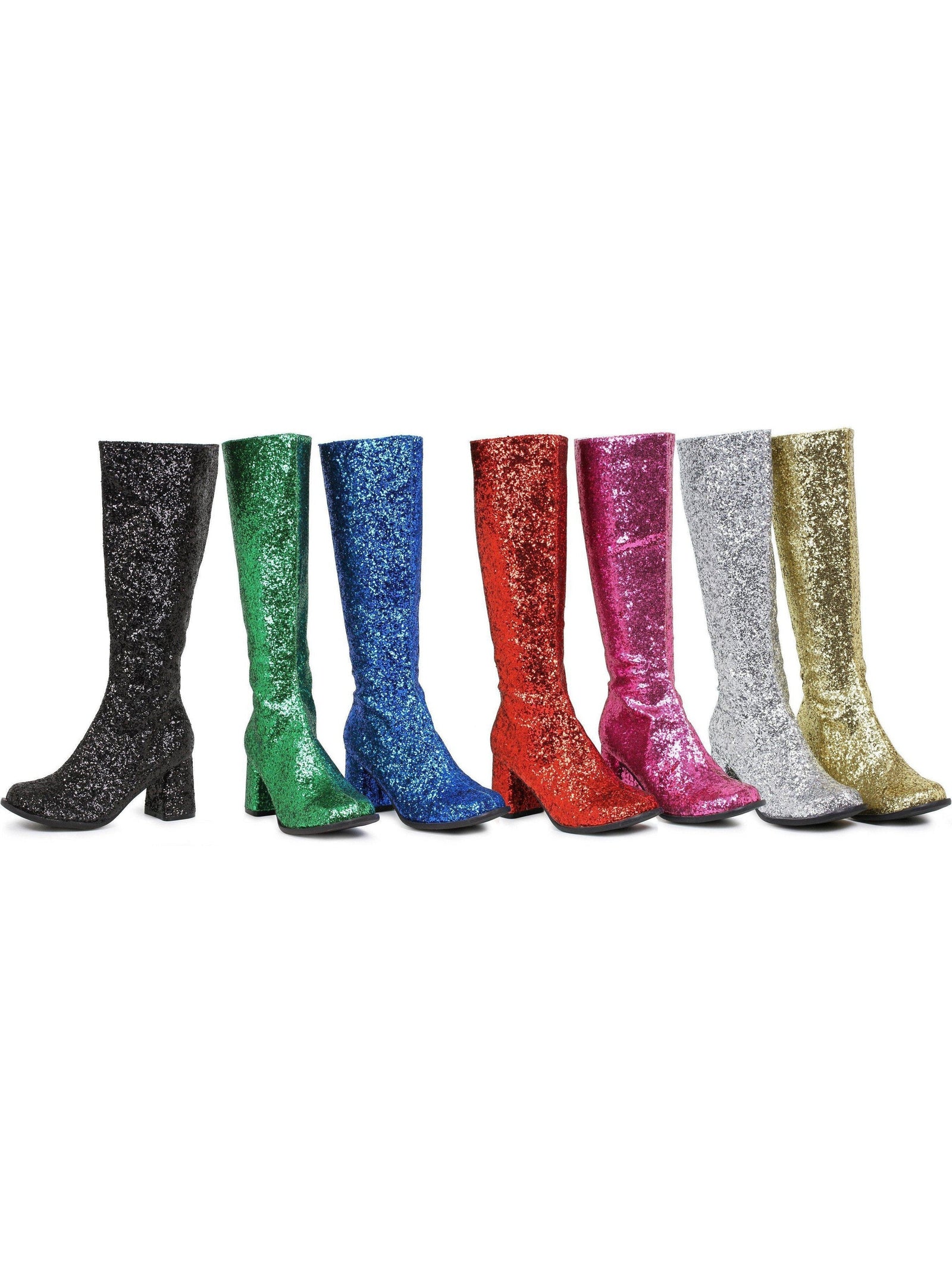 Ellie Glitter Gogo Boots - 3" Heel with Zipper for Dress Up, Available in 6 Stunning Colors Ellie Shoes