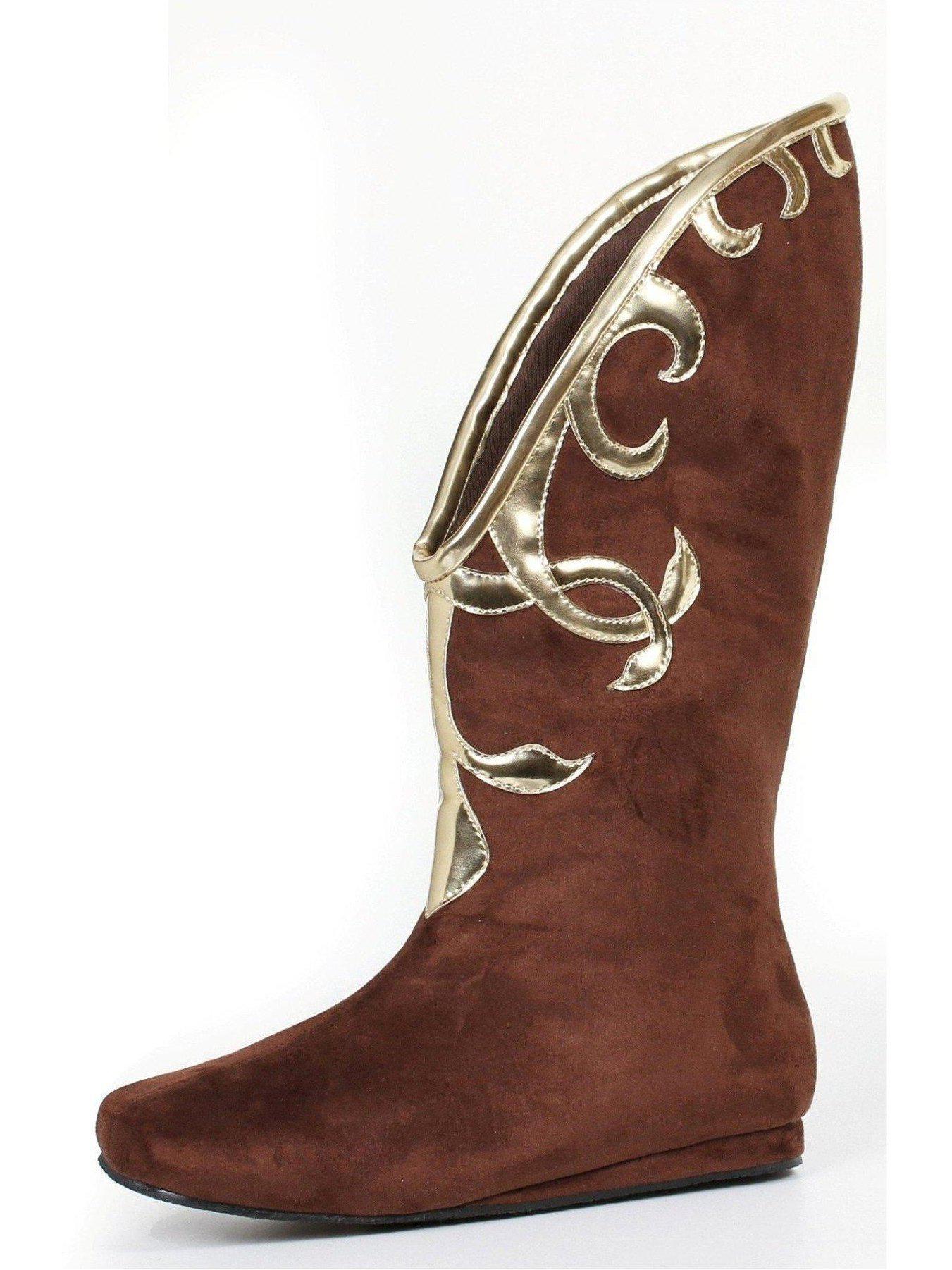 Ellie Shoes 103-Alba Flat Microfiber Boot - Elegant Gold Trim Ankle Boots in Black, Brown, Olive Ellie Shoes