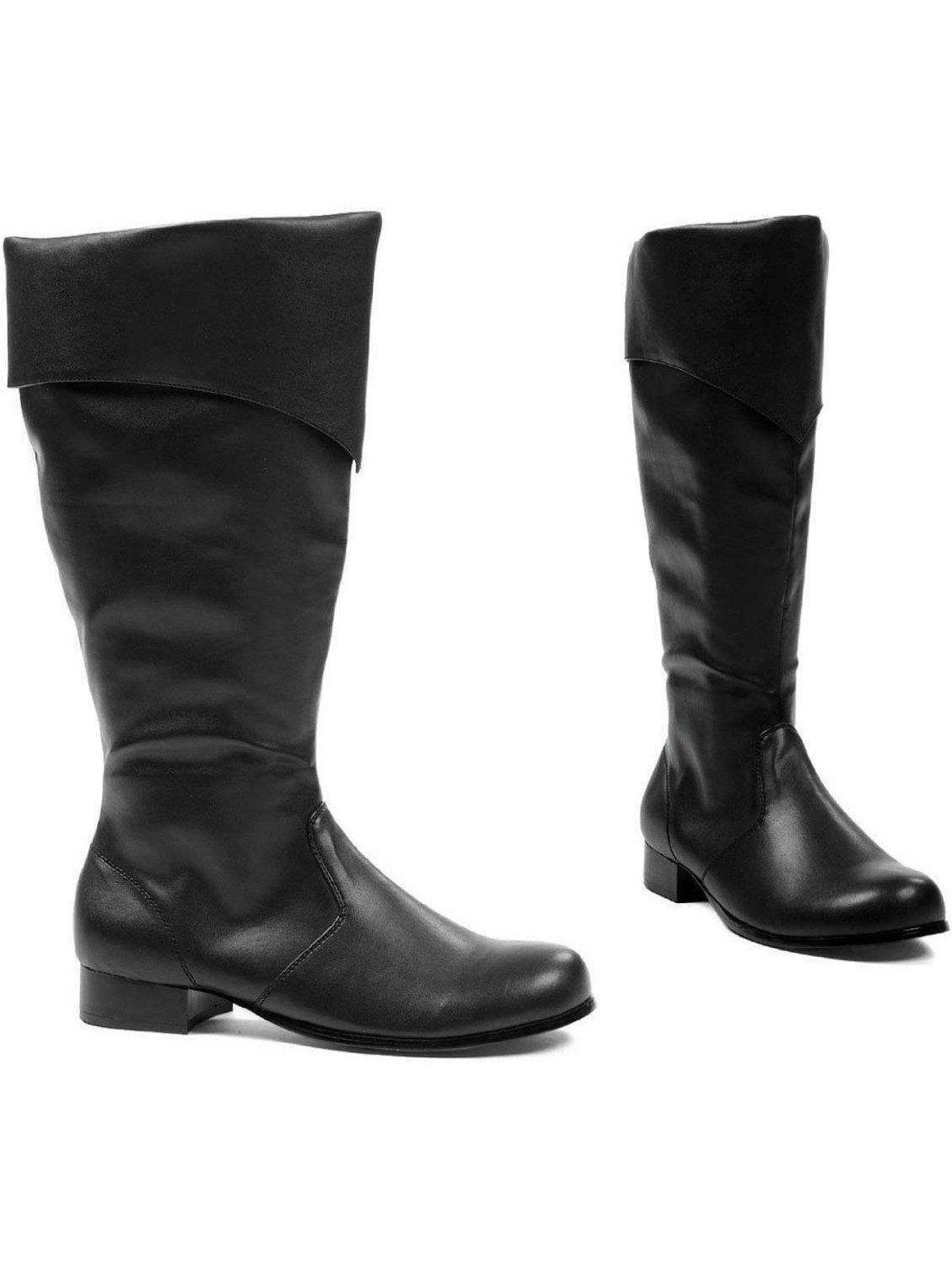 Ellie Shoes 121-Bernard Men's 1 Inch Heel Knee High Boots - Black PU, 17" Height, Sizes S-XL Ellie Shoes