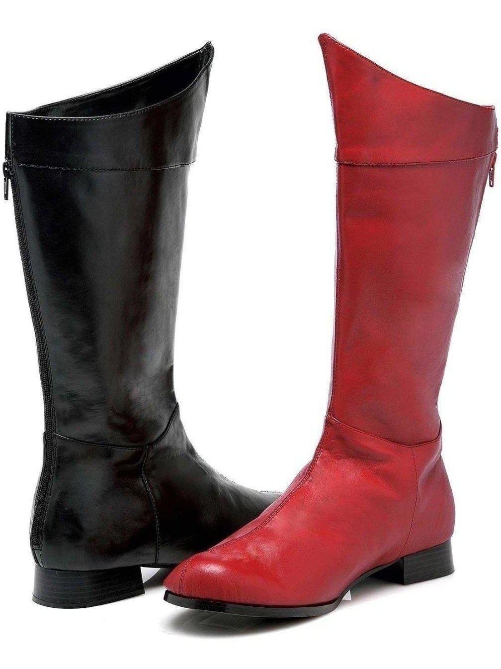 Ellie Shoes 121 Shazam Knee High Men's Boots 1" Heel, 17" Height, Stylish Black & Red Ellie Shoes