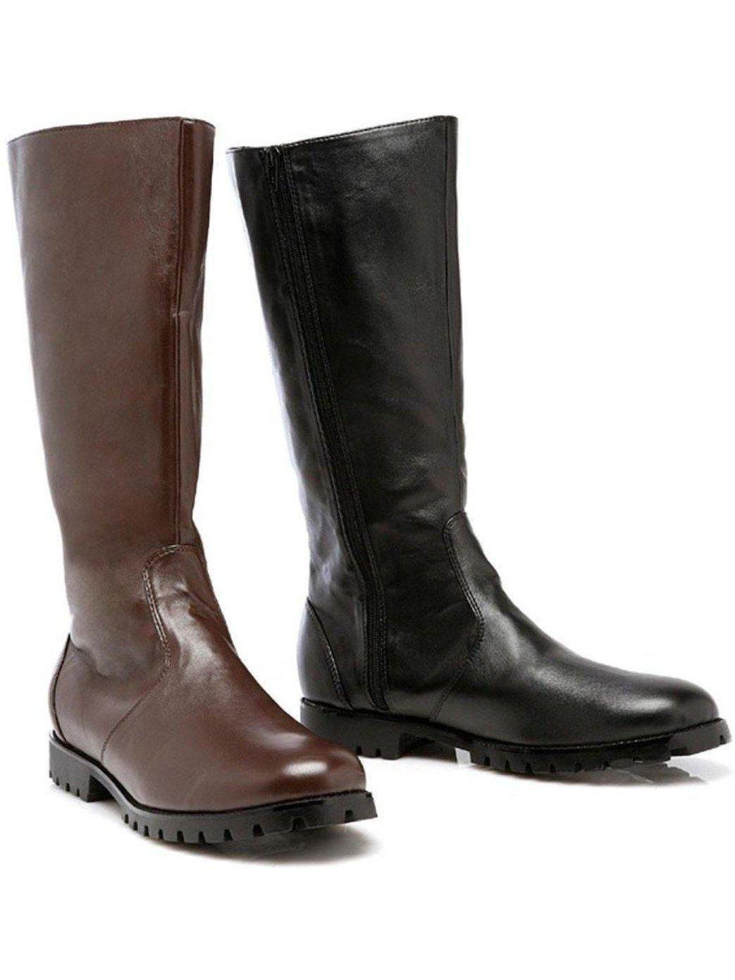 Ellie Shoes 125-Matey Comfortable Men's Heel Shoes - 1" Heel in Black and Brown PU Ellie Shoes
