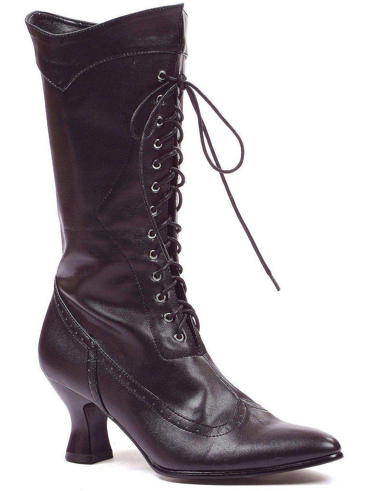 Абутак Ellie 253-Amelia са шнуроўкай - абцас 2.5 цалі, чорны PU, памеры 6-10 Ellie Shoes