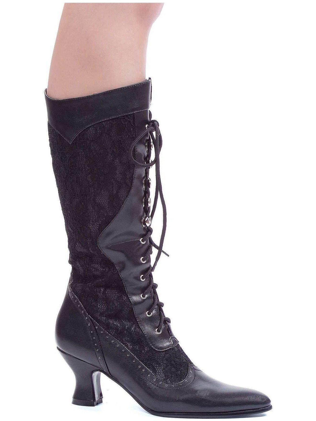 Ellie Cipők 253-Rebecca Fekete Fűzős Csizma 2.5"-os Sarokkal Női Ellie Cipők