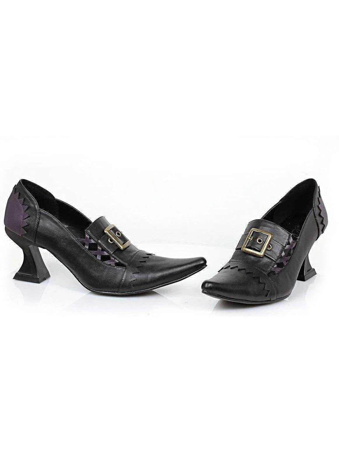 Women's Witch Costume Shoes - Ellie Shoes 3" Heel in Black PU, Sizes 6-10 - Women's Pumps