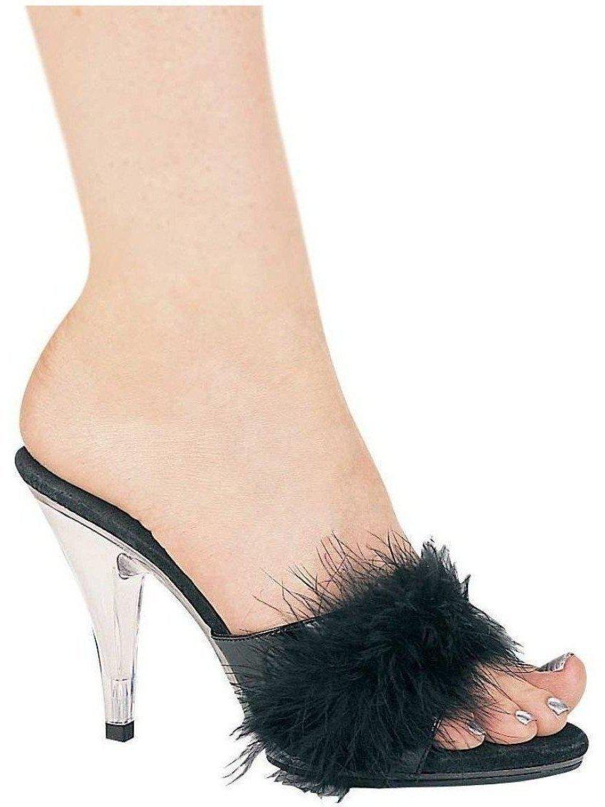 Ellie Shoes 405-Sasha 3" Heel Womens Maribou Slippers in Black, Pink, Red, and White Ellie Shoes