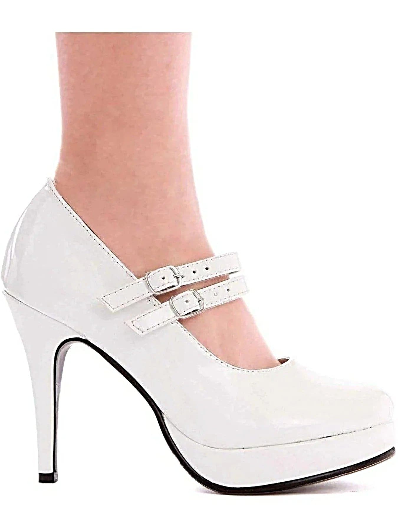 Ellie Shoes 421-Jane 4" Heel Mary Jane Pumps – Double Strap Design, Available in Black, Red, White - Women's MaryJane Pumps
