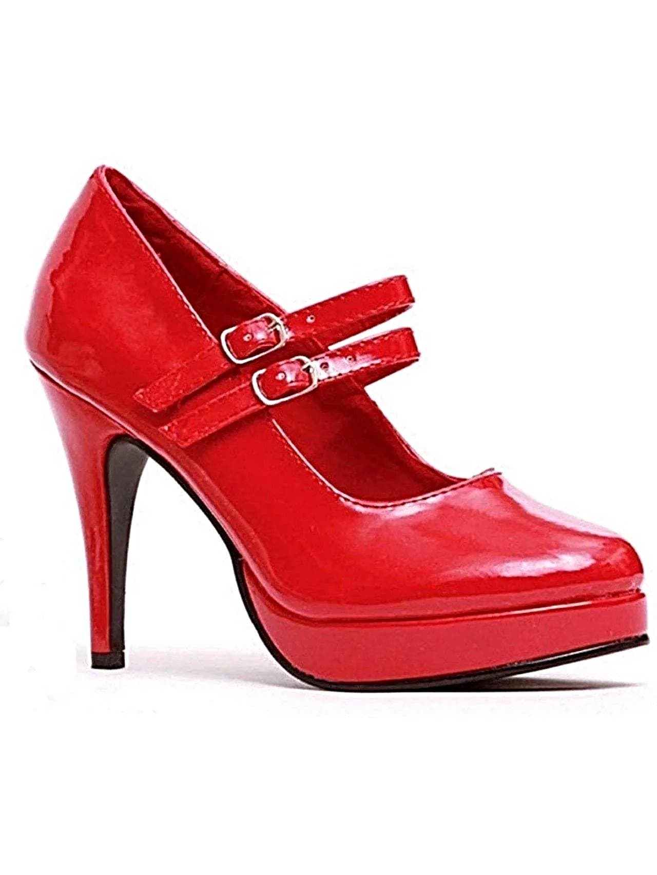 Ellie Shoes 421-Jane 4" Heel Mary Jane Pumps – Double Strap Design, Available in Black, Red, White - Women's MaryJane Pumps