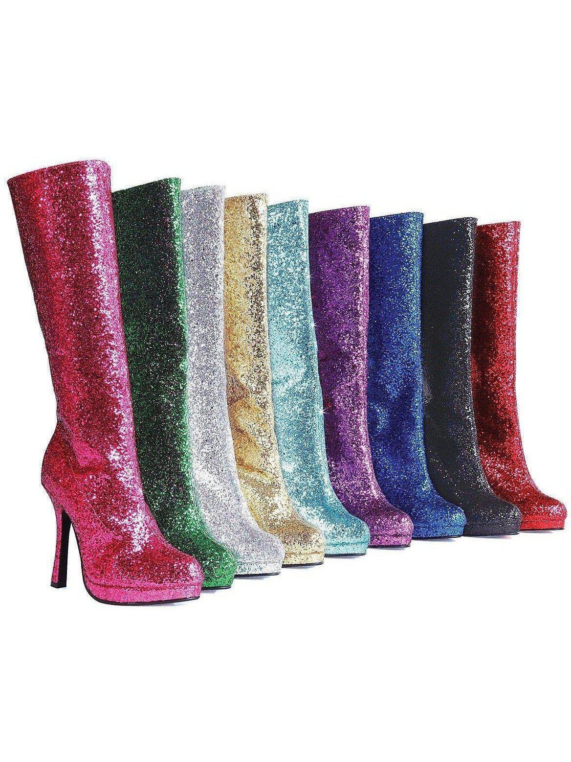 Ellie Shoes 421-Zara 4 Knee-High Glitter Boots in Multiple Colors 5-12 Sizes Ellie Shoes