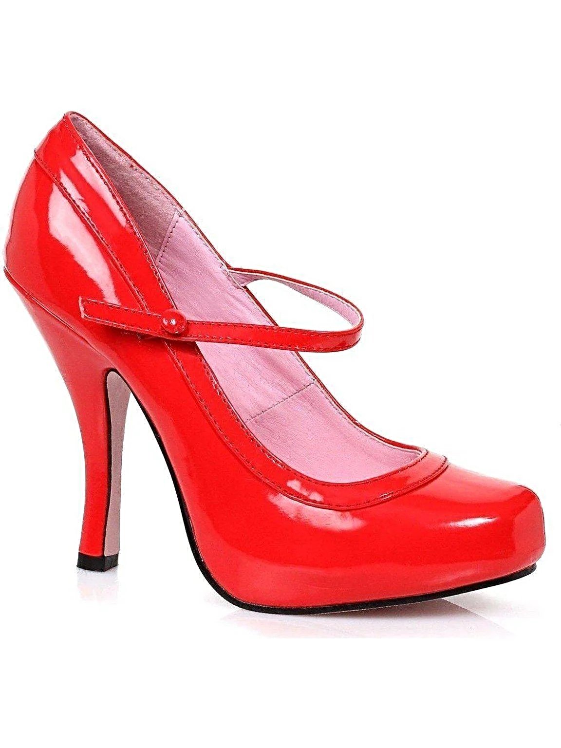 Ellie Shoes Patent Mary Jane Shoes 4" Heel with 1" Concealed Platform in Black, Red, White - Mary Jane Pump