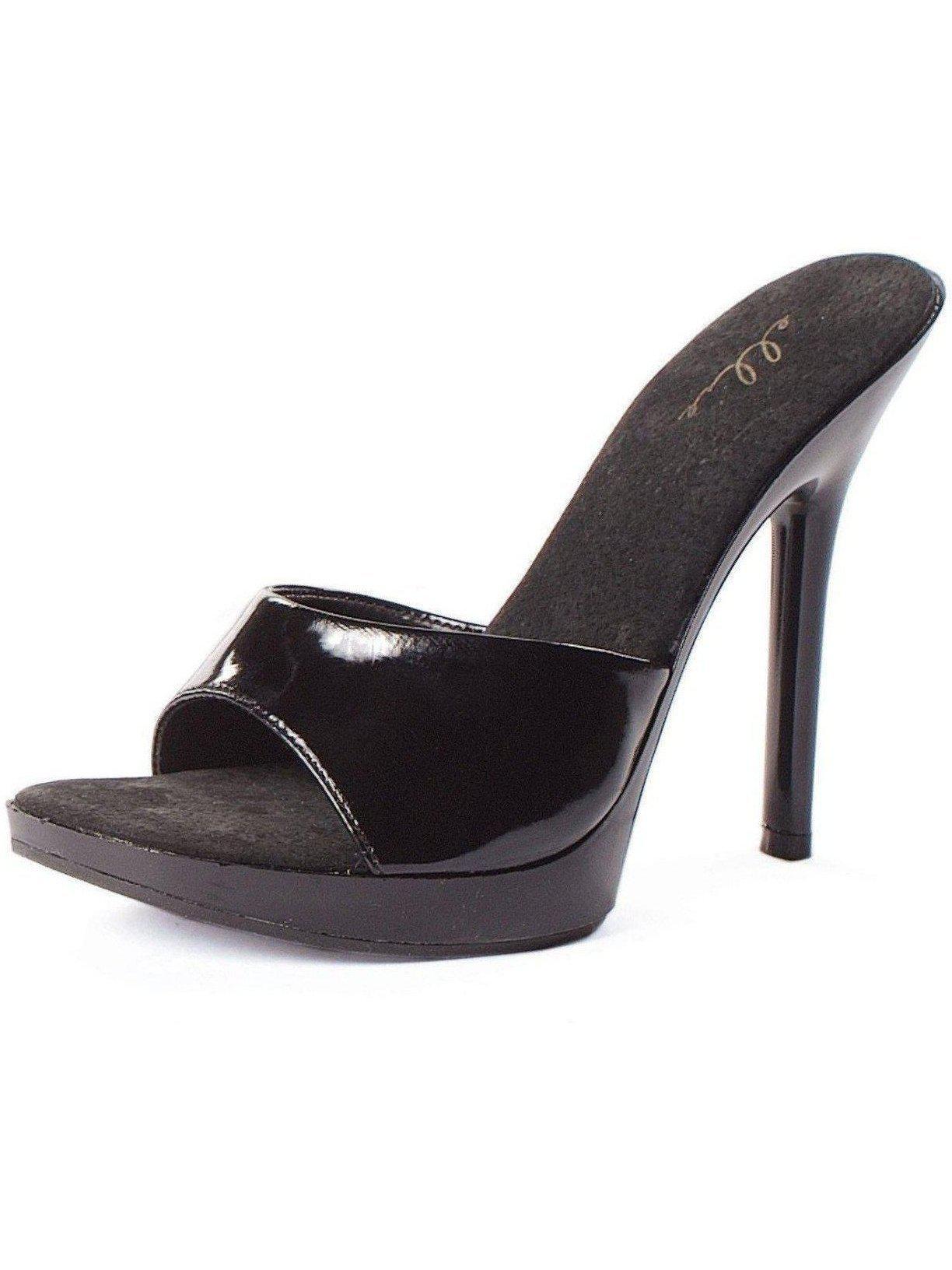 Clear High Heel Mules - Ellie 502-Vanity, Stylish Women's 5" Heels in Black and Clear Options Ellie Shoes